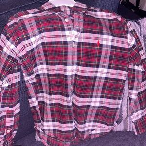 Ralph Lauren Plaid Christmas long sleeve shirt.